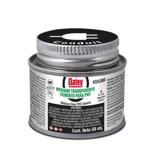 238989 Pegamento para PVC 059ml en lata etiqueta negra Oatey