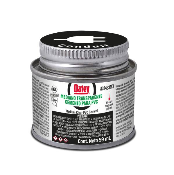 238989 Pegamento para PVC 059ml en lata etiqueta negra Oatey