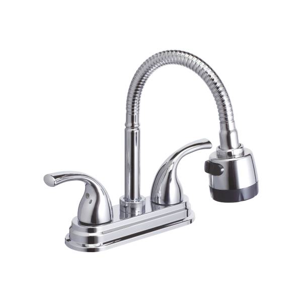 241105 Mezcladora lavabo zinc tipo flexible maneral palanca 1/4 de vuelta cromada MLVZ010 Vianti