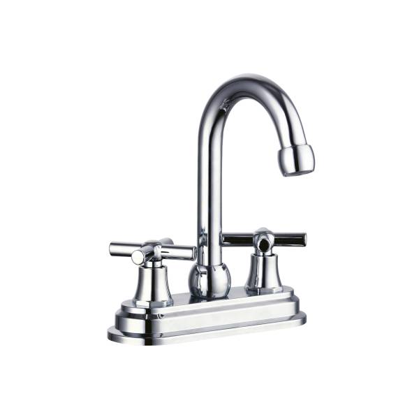 241107 Mezcladora lavabo plastica tipo bar maneral cruz 1/4 de vuelta cromada MLVP008 Vianti
