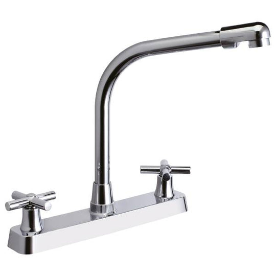 241114 Mezcladora fregadero zinc tipo cobra maneral cruz cromada MFVZ013 Vianti