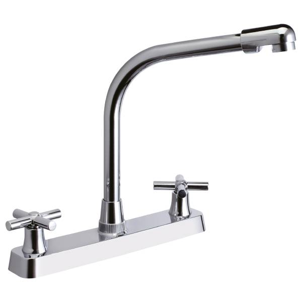 241114 Mezcladora fregadero zinc tipo cobra maneral cruz cromada MFVZ013 Vianti
