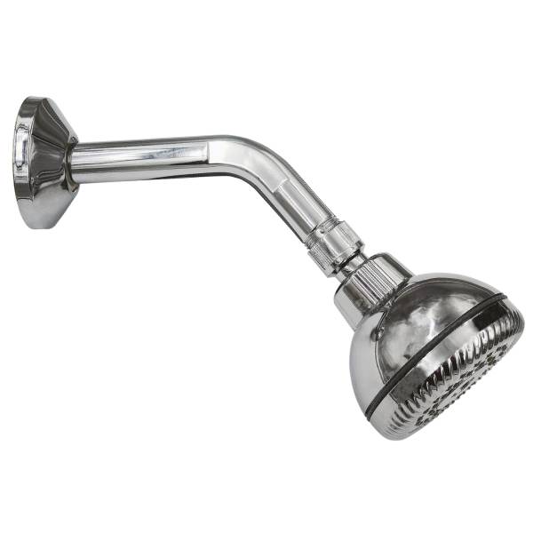 241120 Regadera con brazo redonda 03" plastica cromada anti REGSBRV007 Vianti