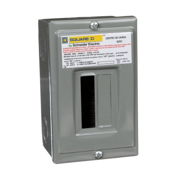 241619 Centro de carga sobreponer 1 circuito 50a QOD1S Square D Schneider