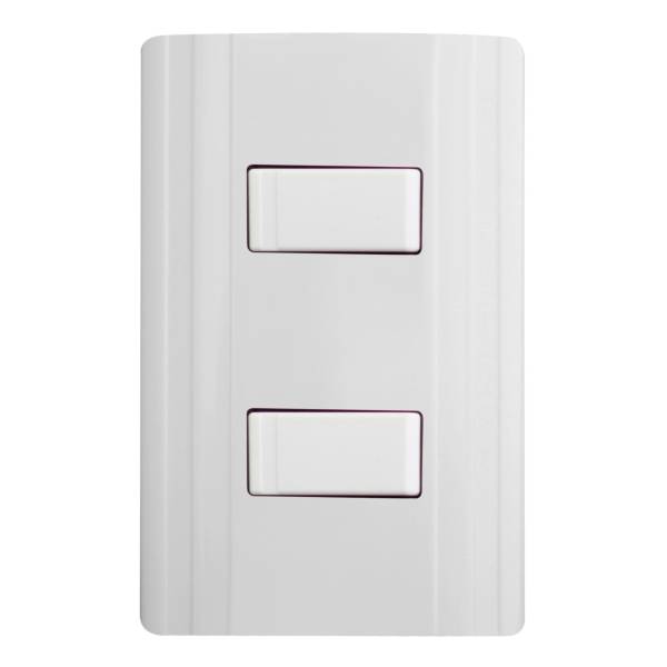 280380 Placa 2 ventanas con 2 apagadores sencillos blanco CORSA Montana