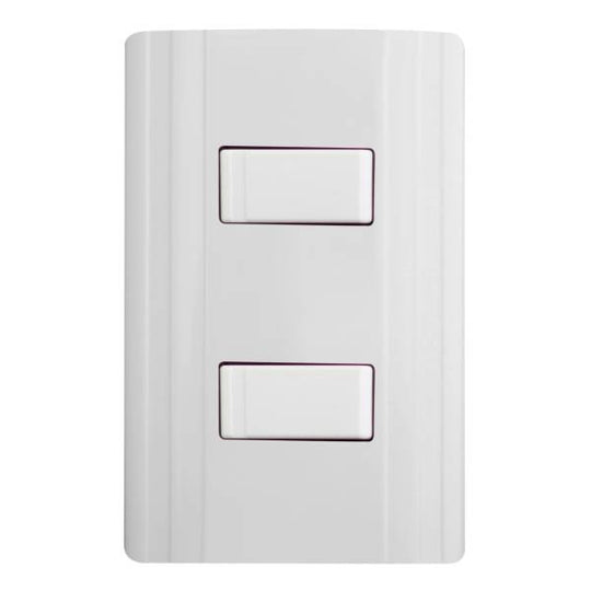 280380 Placa 2 ventanas con 2 apagadores sencillos blanco CORSA Montana