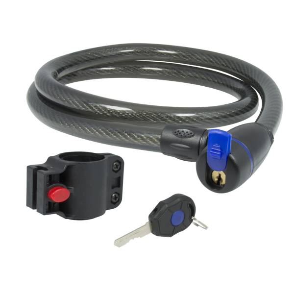 280413 Candado con cable cubierta de PVC 12mm x 120cm llave tradicional Lock