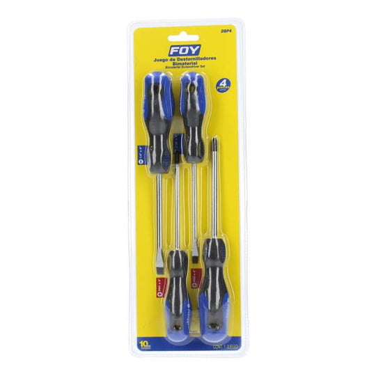 280480 Juego 4 desarmadores mango PVC DBP4 FOY