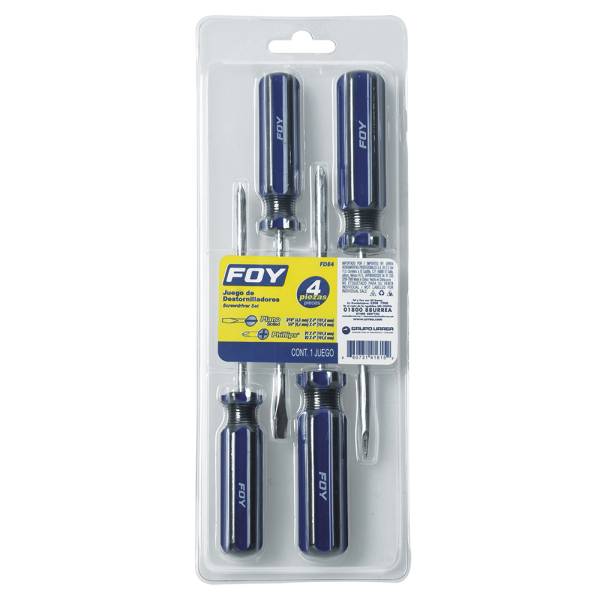280481 Juego 4 desarmadores mango transparente FDE4 FOY