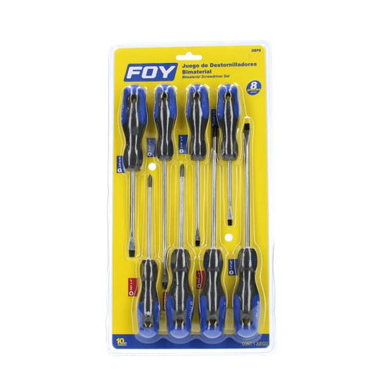 280484 Juego 8 desarmadores mango PVC DBP8 FOY