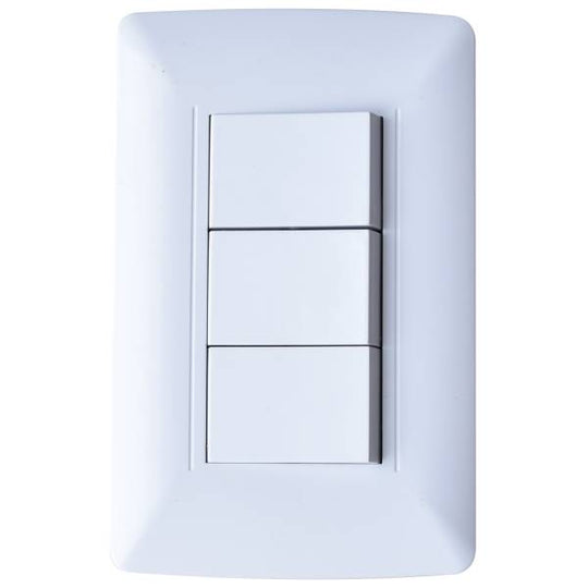 280671 Placa 3 ventanas con 3 apagadores sencillos blanco Vianti