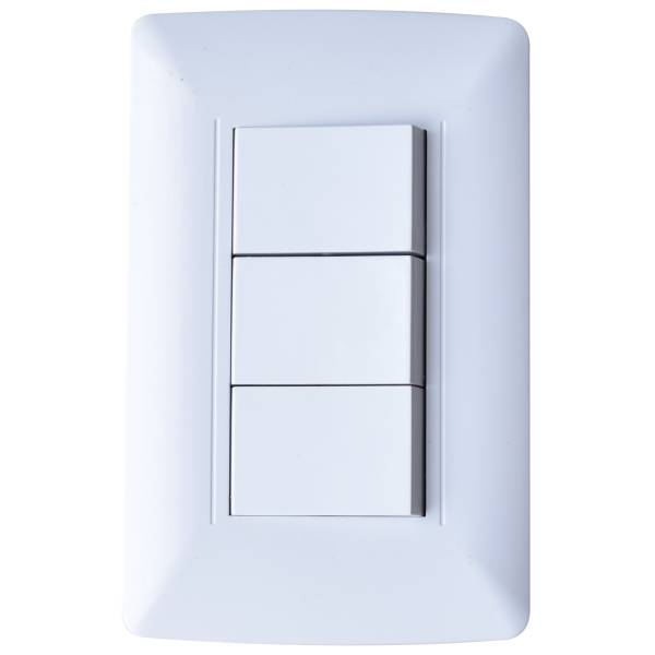 280671 Placa 3 ventanas con 3 apagadores sencillos blanco Vianti