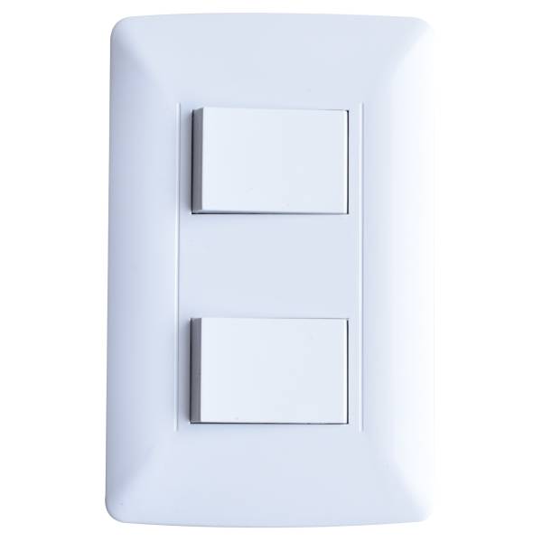 280673 Placa 2 ventanas con 2 apagadores sencillos blanco Vianti