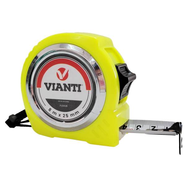 280697 Flexometro 25mm 8mt/26ft ABS colores para display Vianti