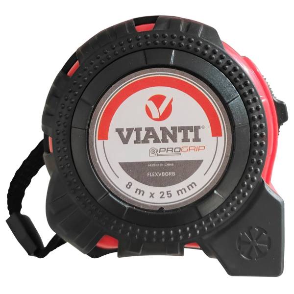 280703 Flexometro 25mm 8mt/26ft ABS rojo blister Vianti