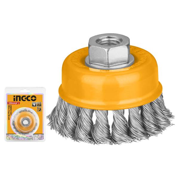 280944 Copa trenzada para esmeriladora 4" entradas 5/8"-11 UWB21001 Ingco