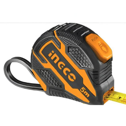 280986 Flexometro 25mm 5mt/16ft anti-impactos negro/amarillo Industrial tarjeta Ingco
