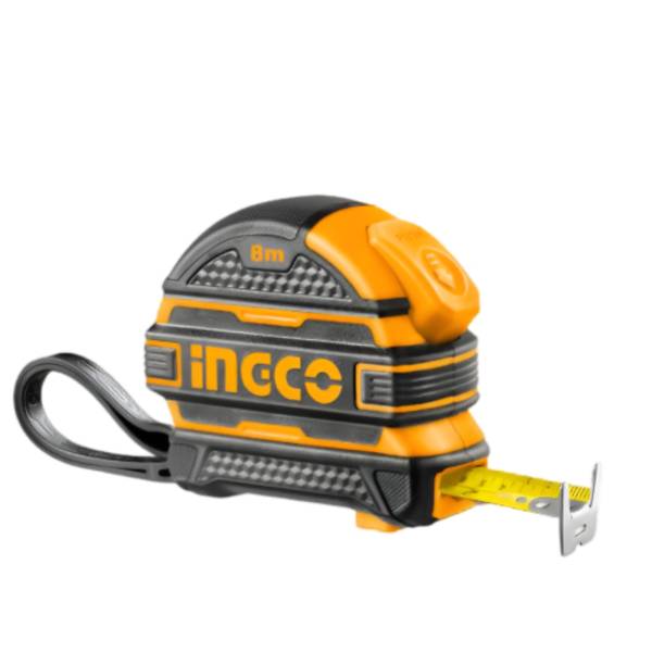 280988 Flexometro 25mm 8mt/26ft anti-impactos negro/amarillo Industrial tarjeta Ingco