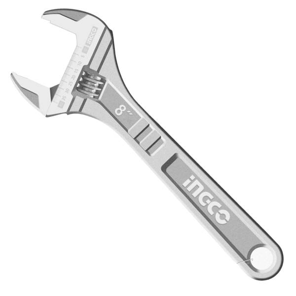 281013 Llave ajustable (perico) 08" cromada HADW131082 Ingco
