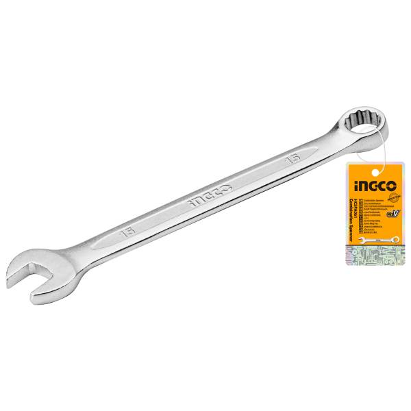 281016 Llave combinada 15mm acero mate CrV Ingco