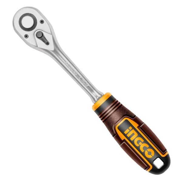 281033 Matraca cuadro 1/2" cabeza pera mango con grip CrV Ingco
