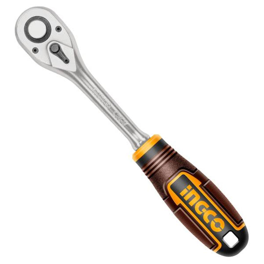 281034 Matraca cuadro 3/8" cabeza/pera mango con grip CrV Ingco