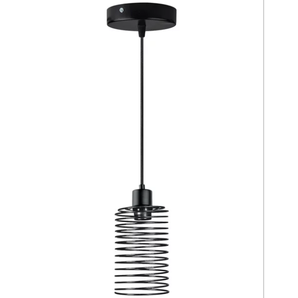 281161 Luminario decorativo colgante Spring tipo cilindro negro Aksi