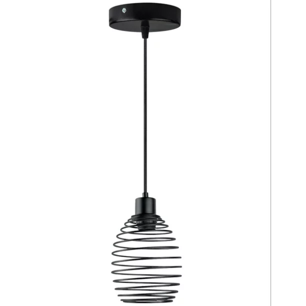 281163 Luminario decorativo colgante Spring tipo ovalo negro Aksi