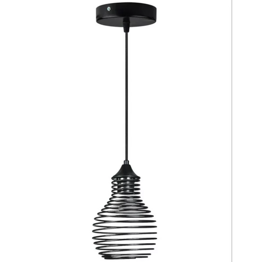 281164 Luminario decorativo colgante Spring tipo panel negro Aksi