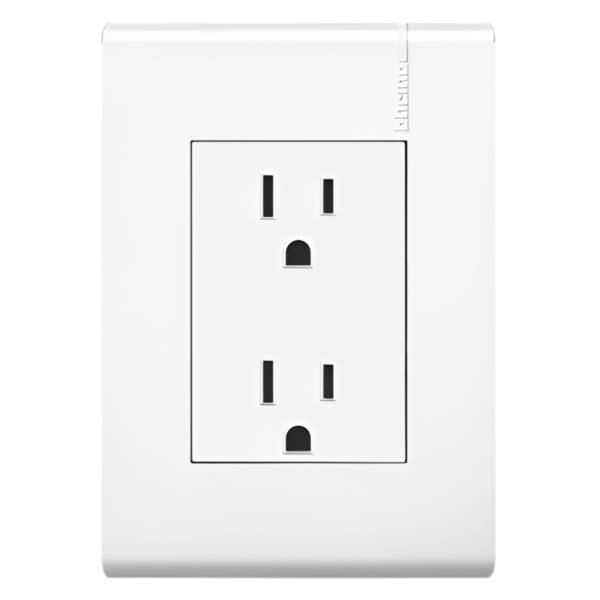 281261 Placa con contacto duplex 2p+t blanco Modus Pro Bticino