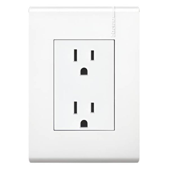 281261 Placa con contacto duplex 2p+t blanco Modus Pro Bticino
