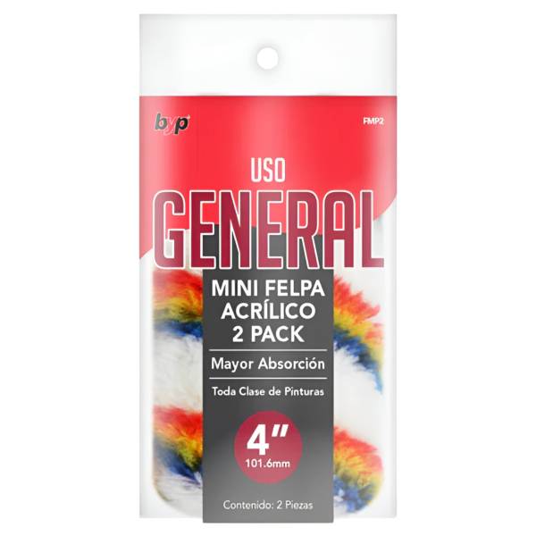 281624 Repuesto para rodillo mini 4" nylon con 2pz BYP