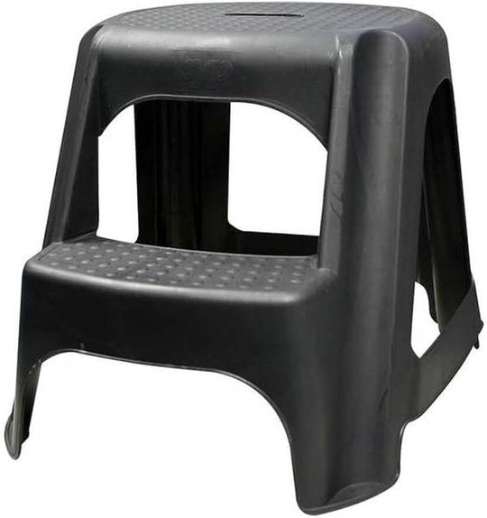 281715 Escalera taburete plastico 02 peldaños negro BYP