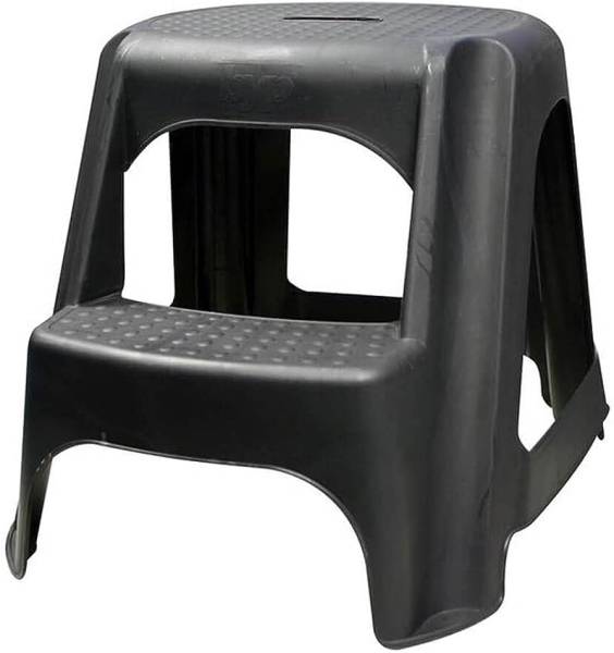 281715 Escalera taburete plastico 02 peldaños negro BYP