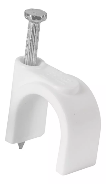 282728 Grapa para cable redonda 16 mm blanca con 20pz Vianti