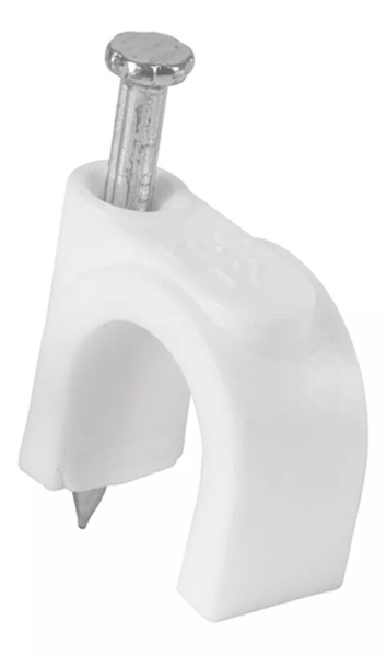282729 Grapa para cable redonda 12 mm blanca con 20pz Vianti