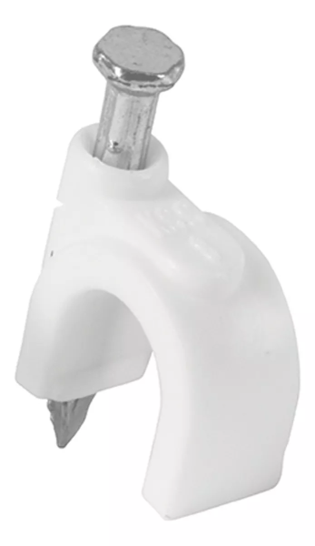 282730 Grapa para cable redonda 10 mm blanca con 20pz Vianti
