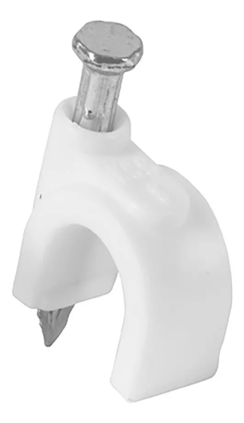 282731 Grapa para cable redonda 08 mm blanca con 20pz Vianti