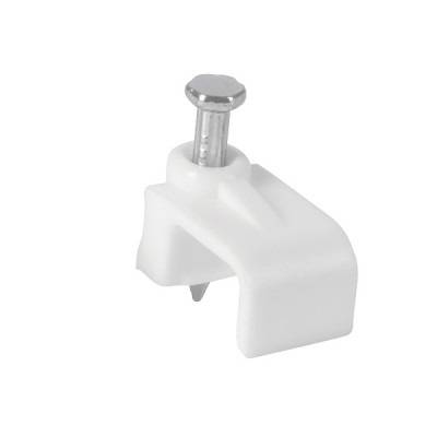 282734 Grapa para cable plana 6 x 9.5 mm blanca con 20pz Vianti