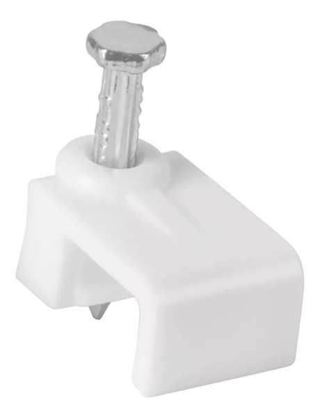 282735 Grapa para cable plana 5 x 8.5 mm blanca con 20pz Vianti