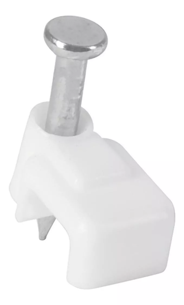 282736 Grapa para cable plana 3 x 6 mm blanca con 20pz Vianti