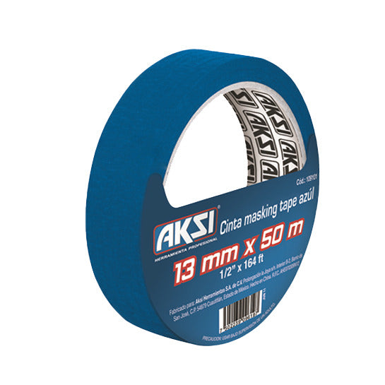 282755 Cinta masking tape 3/4" x 50m para pintor Azul Aksi