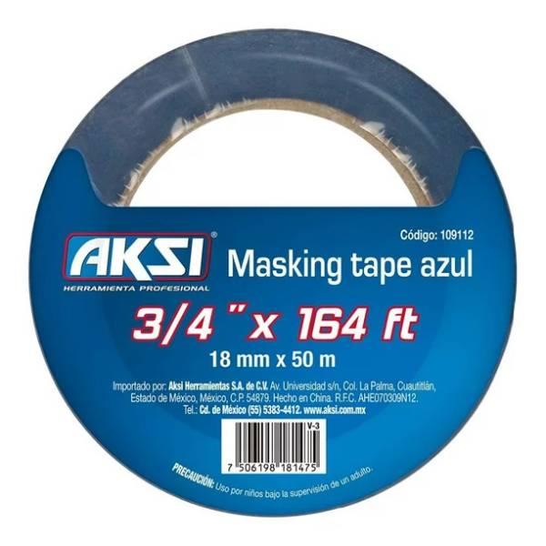 282758 Cinta masking tape 2" x 50m para pintor Azul Aksi