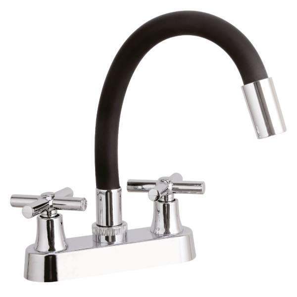 282792 Mezcladora lavabo zinc tipo flexible maneral cruz cromada Vianti
