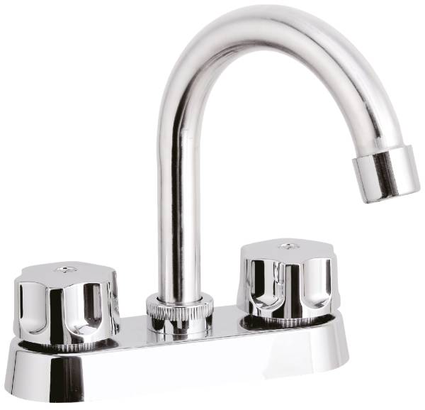 282794 Mezcladora lavabo laton tipo curvo maneral standard cromada Vianti