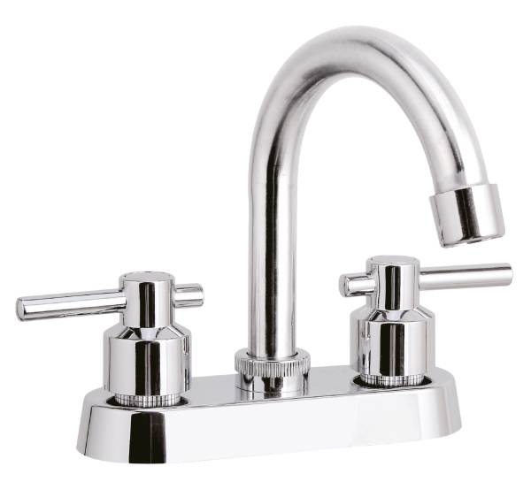 282796 Mezcladora lavabo laton tipo curvo maneral palanca 1/4 de vuelta cromada Vianti