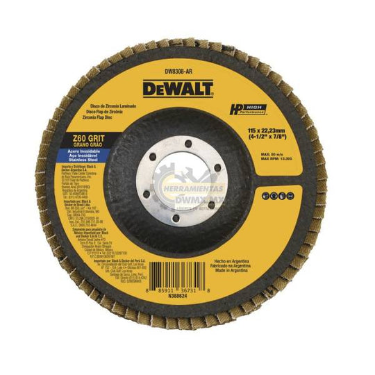 282984 Disco laminado 4-1/2" x 1/2" g60 DeWALT