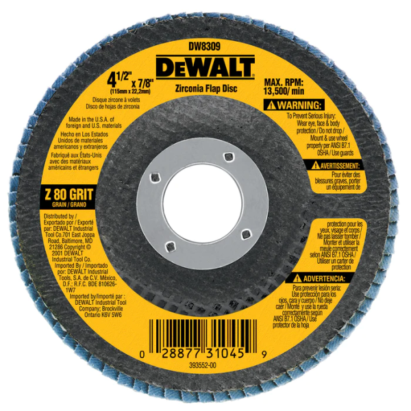 282986 Disco laminado 4-1/2" x 7/8" g80 DeWALT
