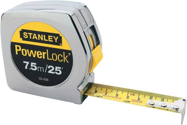 283019 Flexometro 8mt ABS cromado PowerLock en blister Stanley