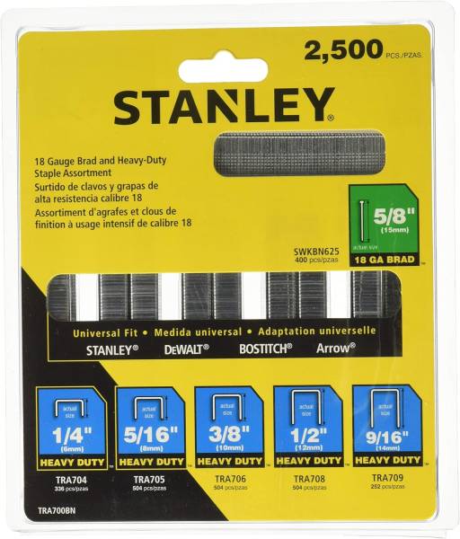 283035 Grapa surtida para engrapadora TR250 y TRE550 2500pz Stanley